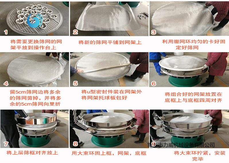 旋振篩換網(wǎng)步驟